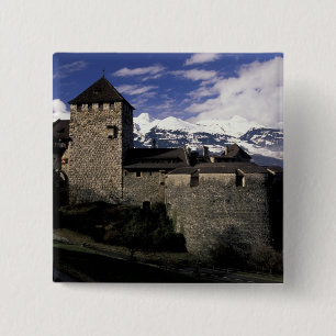 Badge Carré 5 Cm Europe, Liechtenstein, Vaduz. Château de Vaduz, 2