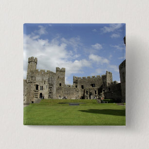 Badge Carré 5 Cm Europe, Pays de Galles, Caernarfon. Château de Cae