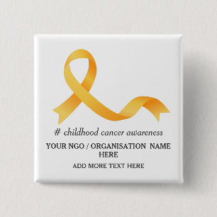 Badge Carré 5 Cm Événement de sensibilisation au cancer de l'enfanc