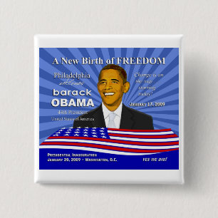 Badge Carré 5 Cm Événements d'inauguration d'Obama - Pin de