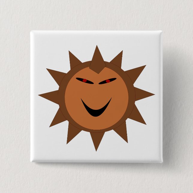 Badge Carré 5 Cm Evil Hedgehog Kawaii Goth Bouton Halloween (Devant)