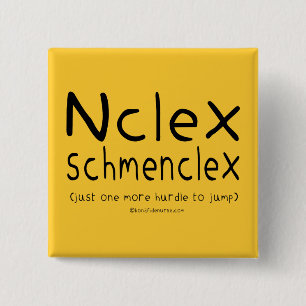 Badge Carré 5 Cm Examen de soins de NCLEX Schmenclex