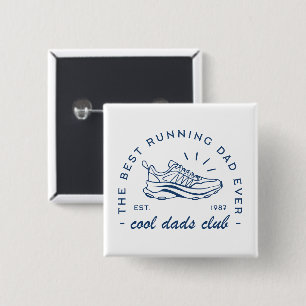 Badge Carré 5 Cm Exécuter cool papa club meilleur coureur amusant c