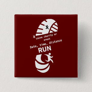Badge Carré 5 Cm Exécuter Pour Une Bonne Cause Charité Ou Promotion
