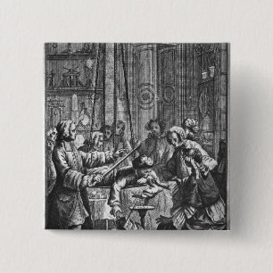 Badge Carré 5 Cm Expérience électrique faite sur un homme