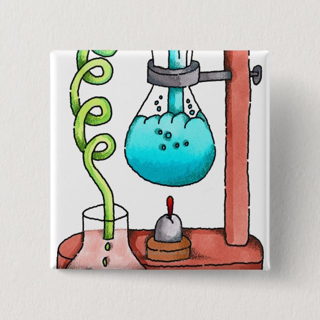 Badge Carré 5 Cm Expérience en chimie (Devant)