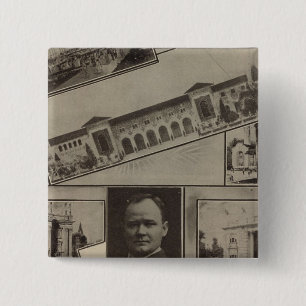 Badge Carré 5 Cm Exposition Pacifique Alaska-Yukon, Seattle, 1909