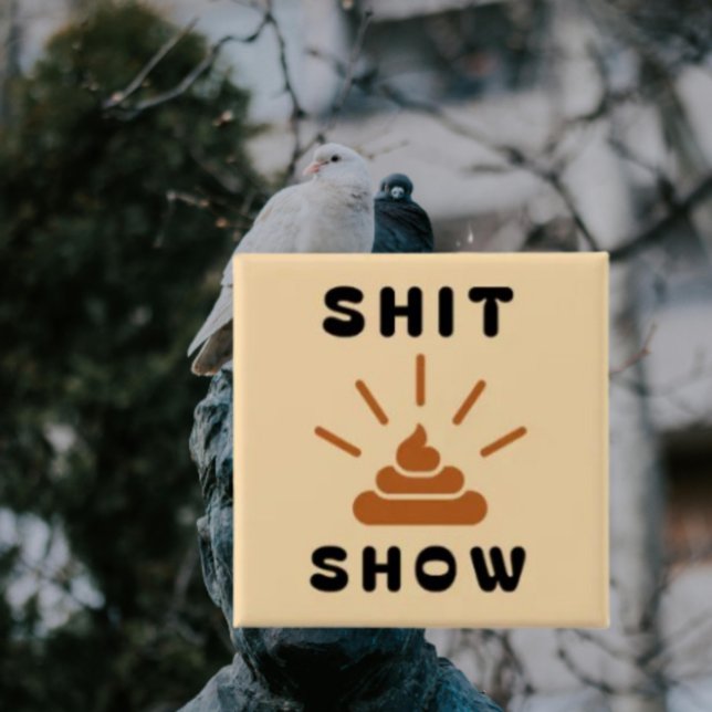 Badge Carré 5 Cm Express Hot Mess | Bouton Drôle Chaos (Créateur téléchargé)