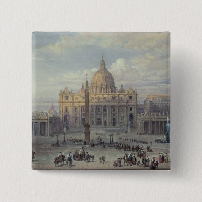 Badge Carré 5 Cm Extérieur de St Peter (Devant)