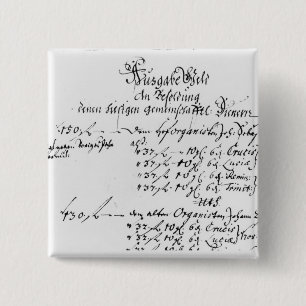 Badge Carré 5 Cm Extrait de paiement de salaire de J.S. Bach's