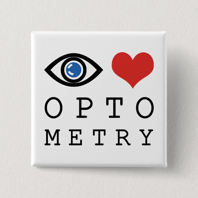 Badge Carré 5 Cm Eye Love Heart Optometry - Optométriste Tableau de (Devant)