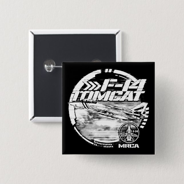 Badge Carré 5 Cm F-14 Tomcat (Devant & derrière)