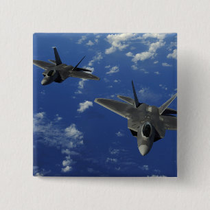 Badge Carré 5 Cm F-22 Raptors de l'US Air Force en vol près de Guam