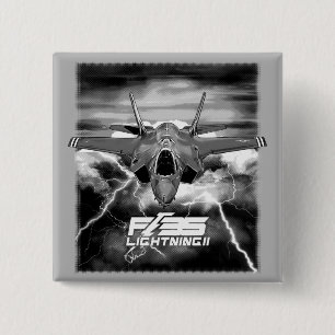 Badge Carré 5 Cm F-35 Éclair II