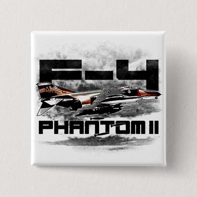 Badge Carré 5 Cm F-4 Phantom II (Devant)