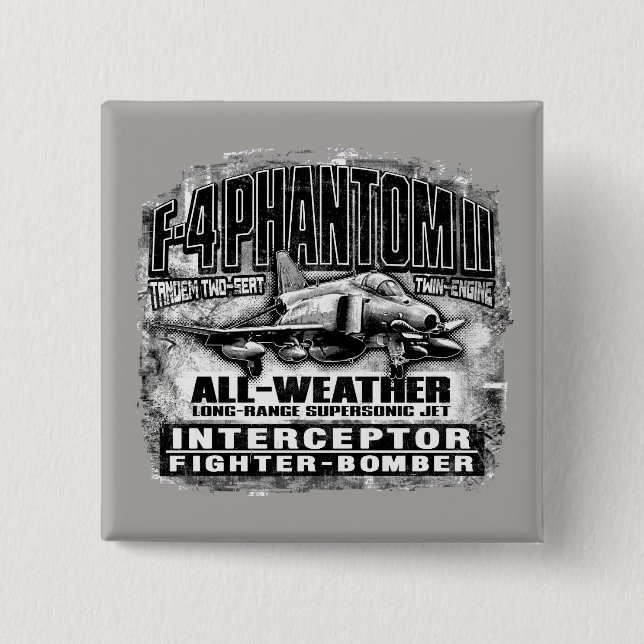 Badge Carré 5 Cm F-4 Phantom II (Devant)
