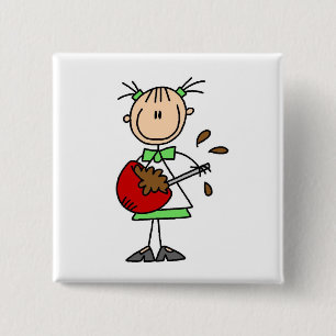 Badge Carré 5 Cm Fabricant de Stick Figure mélangeant la pâte