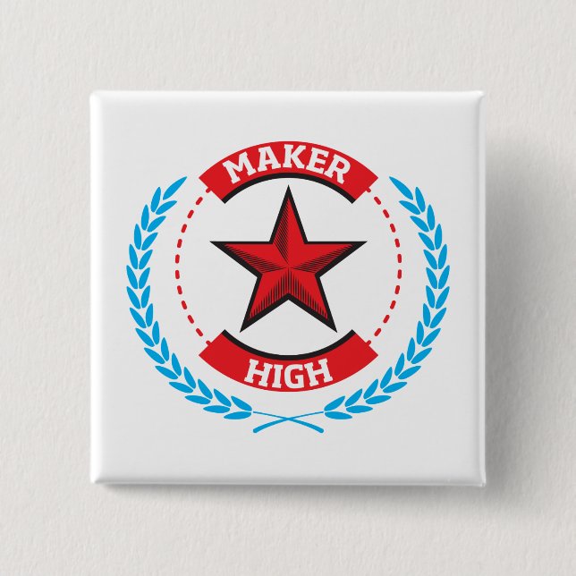 Badge Carré 5 Cm Fabricant haut (Devant)