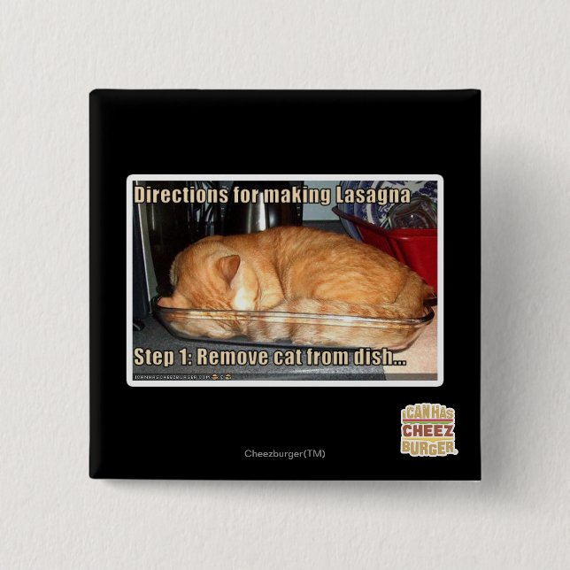 Badge Carré 5 Cm Fabrication du lasagne (Devant)