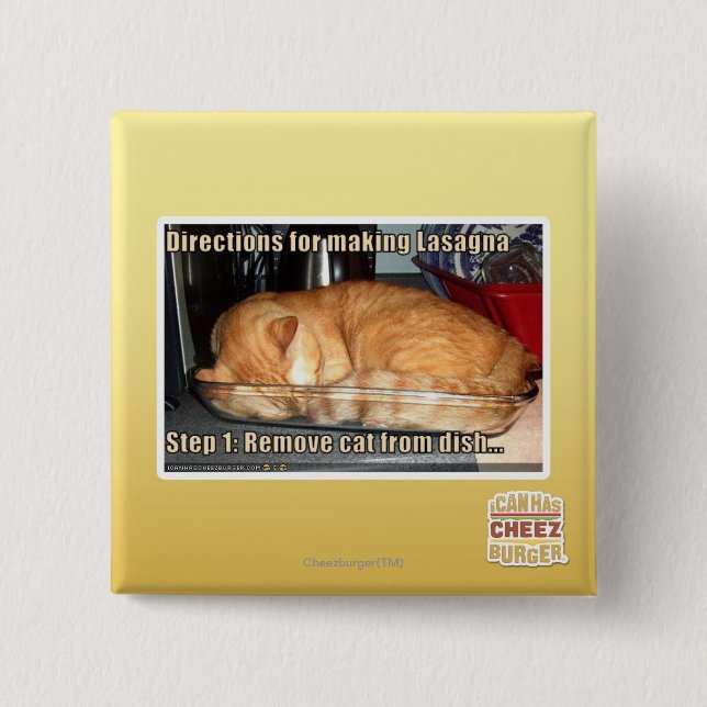 Badge Carré 5 Cm Fabrication du lasagne (Devant)