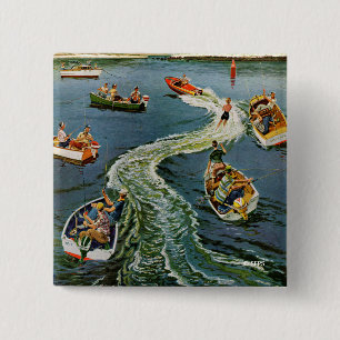 Badge Carré 5 Cm Fabrication d'un sillage par des goupilles de Ben