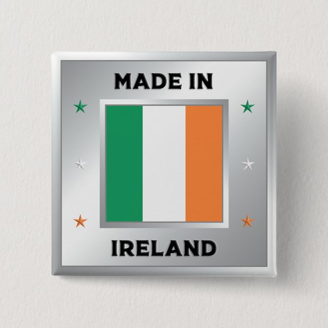 Badge Carré 5 Cm Fabriqué en Irlande (Devant)