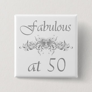Badge Carré 5 Cm Fabuleux À 50 Ans