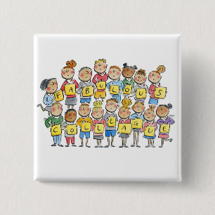 Badge Carré 5 Cm Fabulous Collègue