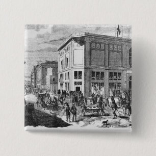 Badge Carré 5 Cm Façade de l'hôtel Drouot, Paris, c.1852 (engravi