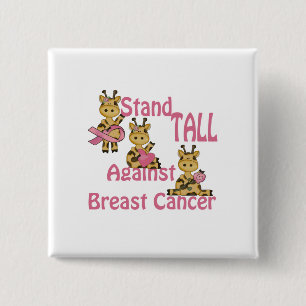 Badge Carré 5 Cm face au cancer du sein