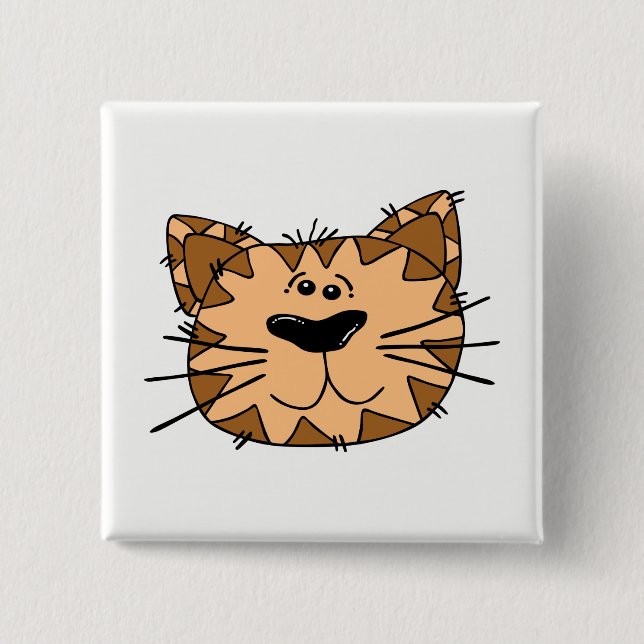 Badge Carré 5 Cm Face de chat (Devant)