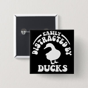 Badge Carré 5 Cm Facilement Distrait Par Les Canards