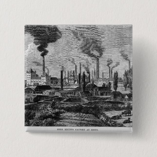 Badge Carré 5 Cm Factory de M. Krupp's à Essen, Allemagne (Devant)