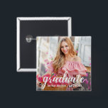 Badge Carré 5 Cm Faire-part de graduation moderne<br><div class="desc">Bouton photo de la Faire-part de graduation moderne</div>