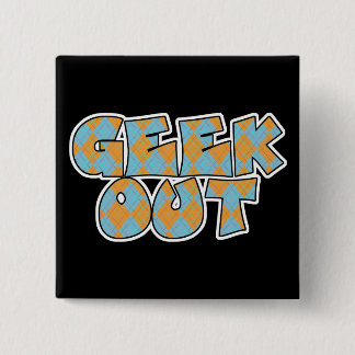 Badge Carré 5 Cm Faire son geek avec un motif argyle