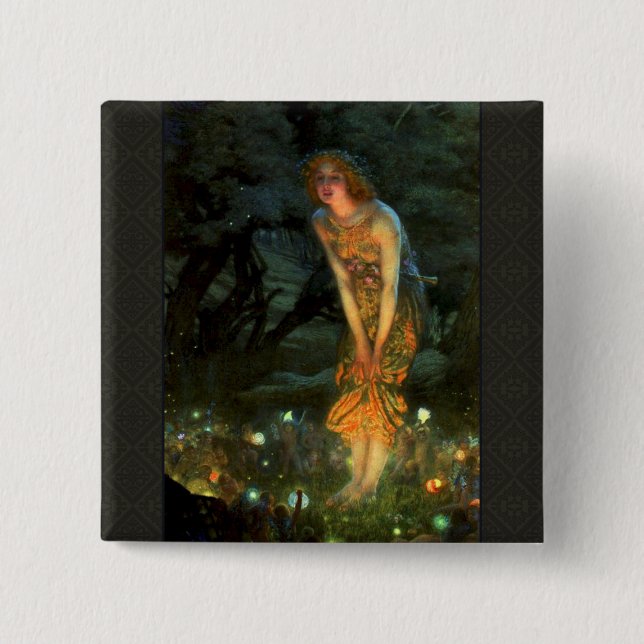 Badge Carré 5 Cm Fairy Circle Fairies Midsummer Eve (Devant)