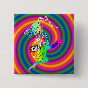 Badge Carré 5 Cm fairy swirl