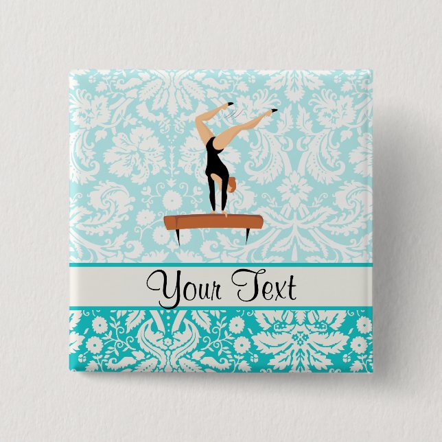 Badge Carré 5 Cm Faisceau d'équilibre de gymnastique (Devant)