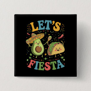 Badge Carré 5 Cm Faisons La Fête Avocat Et Tacos Cinco De Mayo