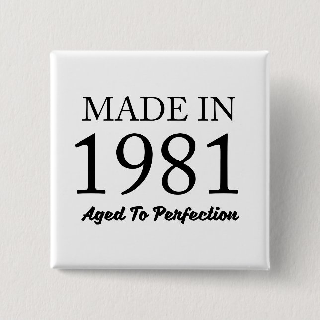 Badge Carré 5 Cm Fait en 1981 (Devant)