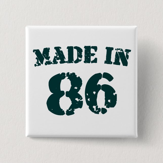 Badge Carré 5 Cm Fait En 1986 (Devant)