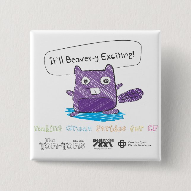 Badge Carré 5 Cm Faites votre partie pour trouver un traitement ! (Devant)