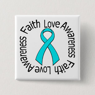Badge Carré 5 Cm Faith Love Sensibilisation Addiction Récupération