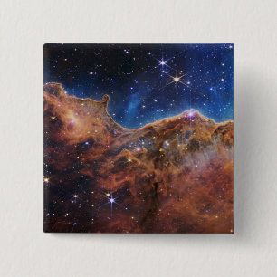 Badge Carré 5 Cm Falaises cosmiques Carina Nebula Space Webb Telesc