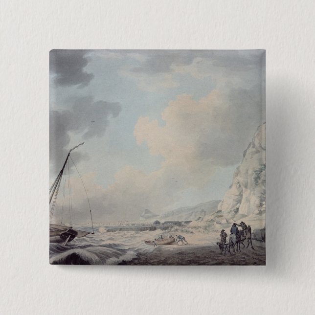 Badge Carré 5 Cm Falaises de Douvres (Devant)
