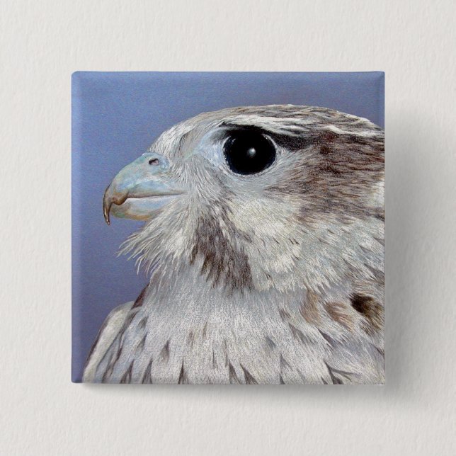 Badge Carré 5 Cm Falcon des Prairies (Devant)