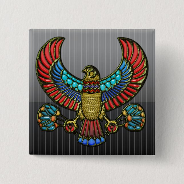 Badge Carré 5 Cm Falcon égyptien (Devant)