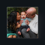 Badge Carré 5 Cm Famille personnalisée<br><div class="desc">Bouton Famille personnalisée Photo personnalisée</div>