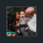 Badge Carré 5 Cm Famille personnalisée<br><div class="desc">Bouton Famille personnalisée Photo personnalisée</div>