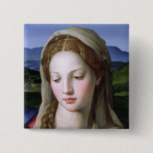 Badge Carré 5 Cm Famille sainte avec St Anne et le St John